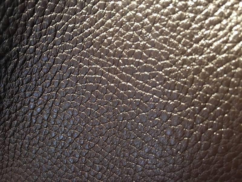 Brown split printed leather